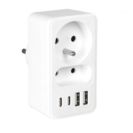 Listwa zasilająca 2 gniazda + 2x USB-C + 2x USB-A