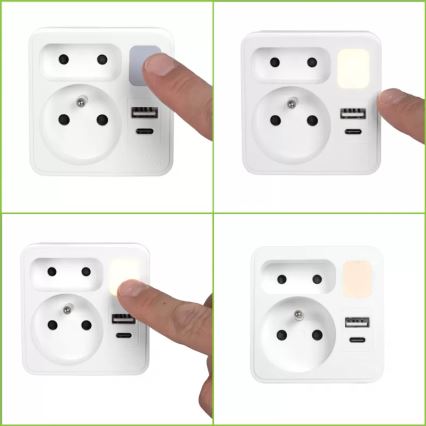 Listwa zasilająca 2 gniazda + USB-C + USB-A z podświetleniem LED LED/0,5W/230V 3000K