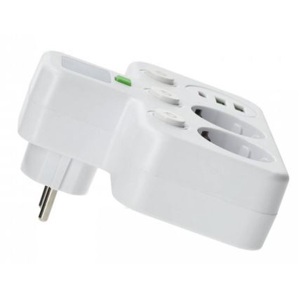 Listwa zasilająca z wyłącznikiem i oświetleniem LED LINEA PRO 2Z + 3xUSB A/C SCHUKO 4000K biała