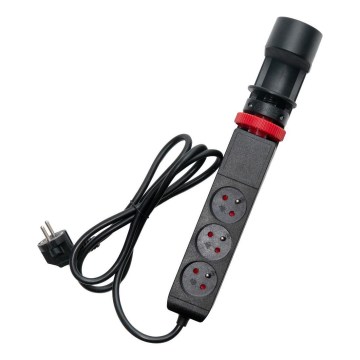 Listwa zasilająca z uchwytem do biurka 3 gniazda Typ E + 2xUSB-A + 1xUSB-C 1,5m czarna