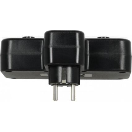 Listwa zasilająca LINEA PRO z wyłącznikiem i oświetleniem LED, 2 gniazda SCHUKO + 3x USB (A/C), 4000K, czarna
