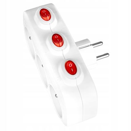 Listwa zasilająca z wyłącznikami, 3 gniazda