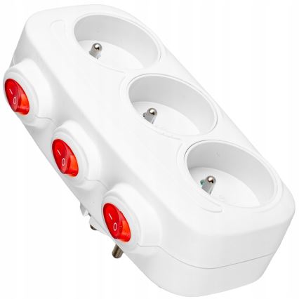 Listwa zasilająca z wyłącznikami, 3 gniazda