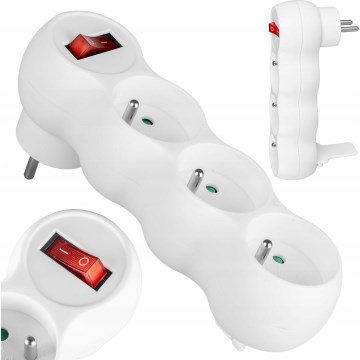 Listwa zasilająca z wyłącznikiem, 3 gniazda