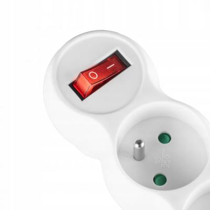 Listwa zasilająca z wyłącznikiem, 3 gniazda