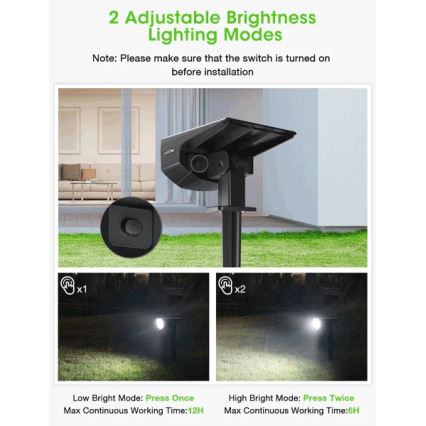 Litom - ZESTAW 4x LED Oświetlenie solarne ściemnialne 2w1 LED/3,7V IP67