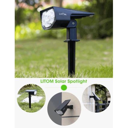 Litom - ZESTAW 4x LED Oświetlenie solarne ściemnialne 2w1 LED/3,7V IP67