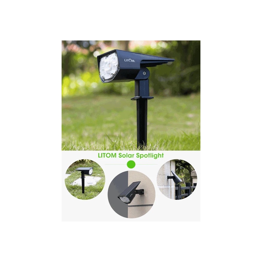 Litom - ZESTAW 4x LED Oświetlenie solarne ściemnialne 2w1 LED/3,7V IP67