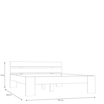 Łóżko dwuosobowe PIROA 160x200 cm beżowe