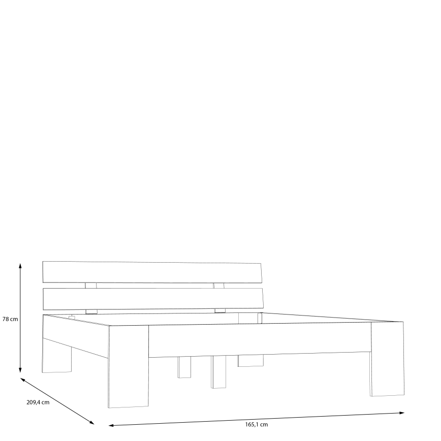 Łóżko dwuosobowe PIROA 160x200 cm beżowe