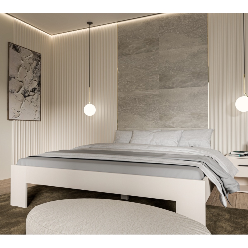 Łóżko dwuosobowe PIROA 180x200 cm beżowe