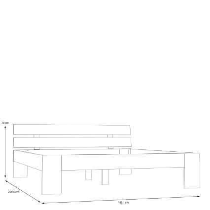 Łóżko dwuosobowe PIROA 180x200 cm beżowe