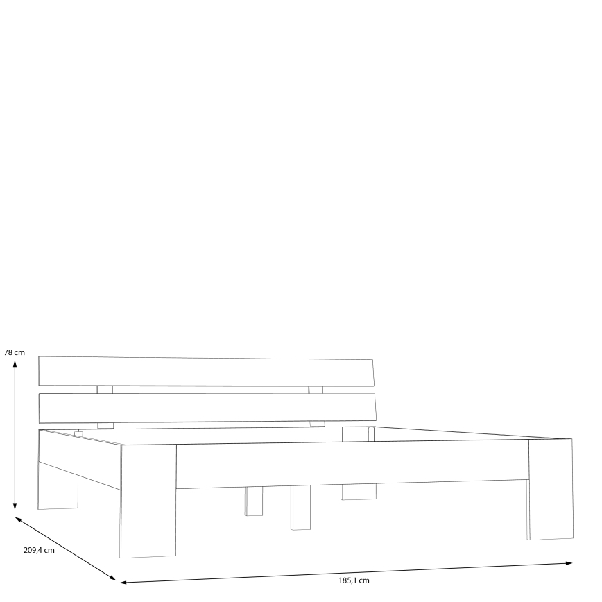 Łóżko dwuosobowe PIROA 180x200 cm beżowe