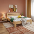 Łóżko podwójne z drewna litego AMARA 180x200 cm buk