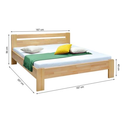 Łóżko podwójne z drewna litego AMARA 180x200 cm buk
