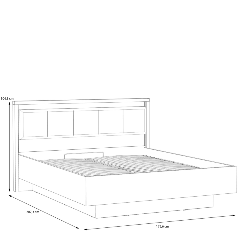 Łóżko podwójne z pojemnikiem na pościel OREN 160x200 cm brązowe/czarne