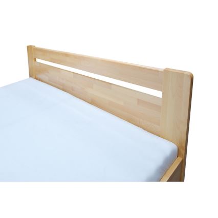 Łóżko podwójne z roštem i miejscem do przechowywania AMARA 180x200 cm buk