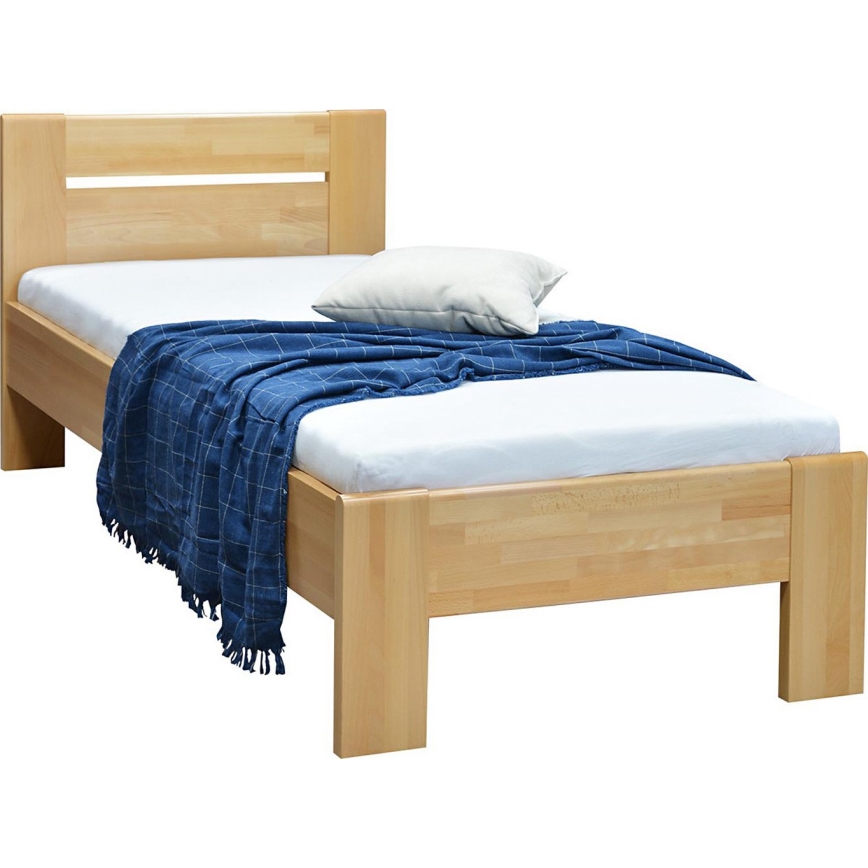 Łóżko pojedyncze AMBER 90x200 cm z litego buku