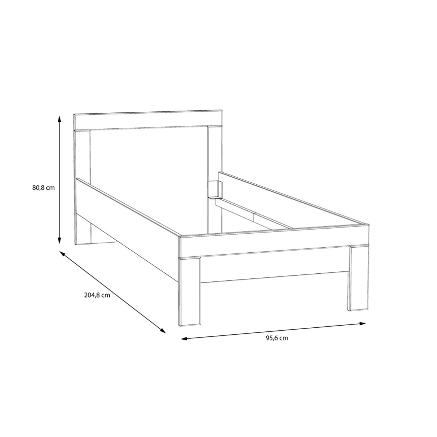 Łóżko pojedyncze SNOWIE 90x200 cm białe