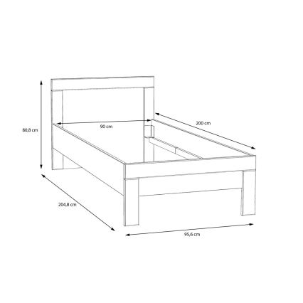 Łóżko pojedyncze SNOWIE 90x200 cm białe