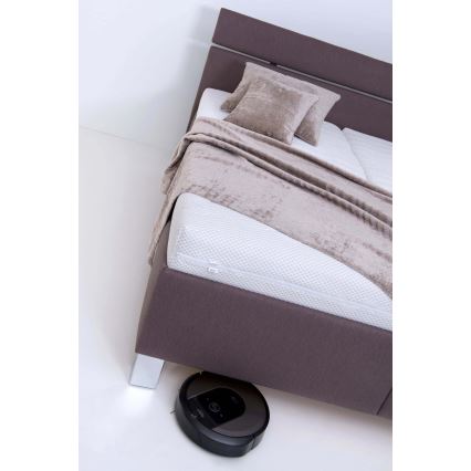 Łóżko tapicerowane ALIS 180x200 cm z materacem i pojemnikiem na pościel, brązowe