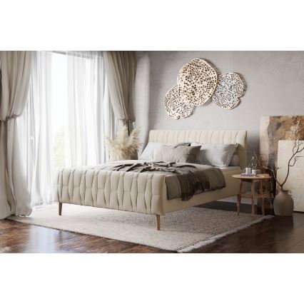 Łóżko tapicerowane bez materaca FLORA 180x200 cm beżowy