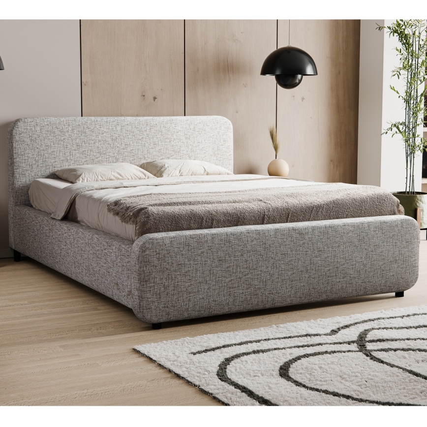 Łóżko tapicerowane bez materaca LAJLA 160x200 cm beżowe