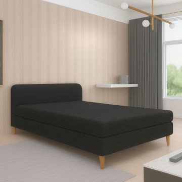 Łóżko tapicerowane BRISBANE 110x200 cm czarne