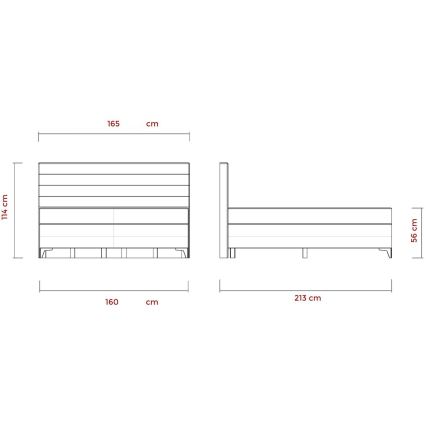 Łóżko tapicerowane regulowane elektrycznie z materacami MILA 160x200 cm szare