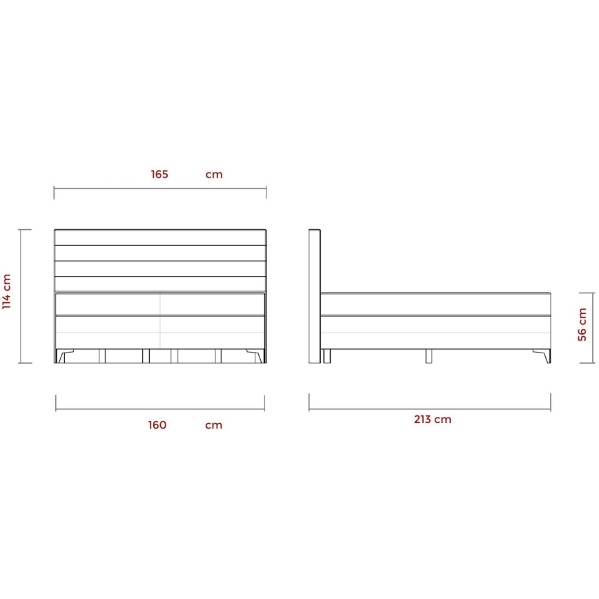 Łóżko tapicerowane regulowane elektrycznie z materacami MILA 160x200 cm szare
