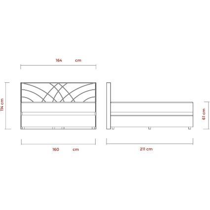 Łóżko tapicerowane z materacami i miejscem do przechowywania GINA 160x200 cm beżowe
