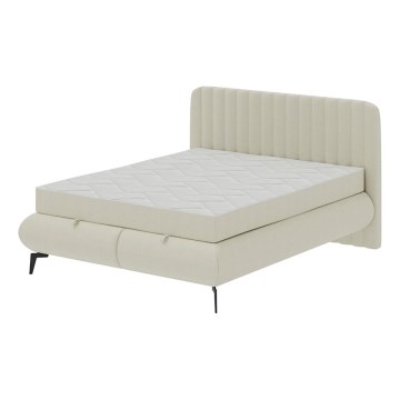 Łóżko tapicerowane z materacami i nakładka z miejscem do przechowywania ALEXA 160x200 cm beżowe