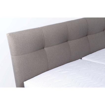 Łóżko tapicerowane z materacem i miejscem do przechowywania MARIA 180x200 cm taupe