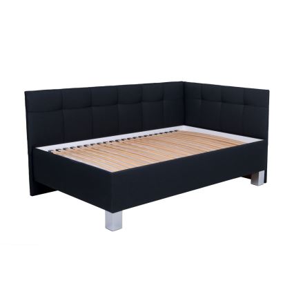 Łóżko tapicerowane z materacem i miejscem do przechowywania MARIA PETITE 120x200 cm antracyt