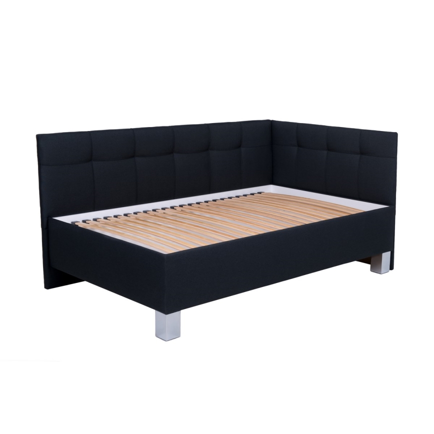 Łóżko tapicerowane z materacem i miejscem do przechowywania MARIA PETITE 120x200 cm antracyt