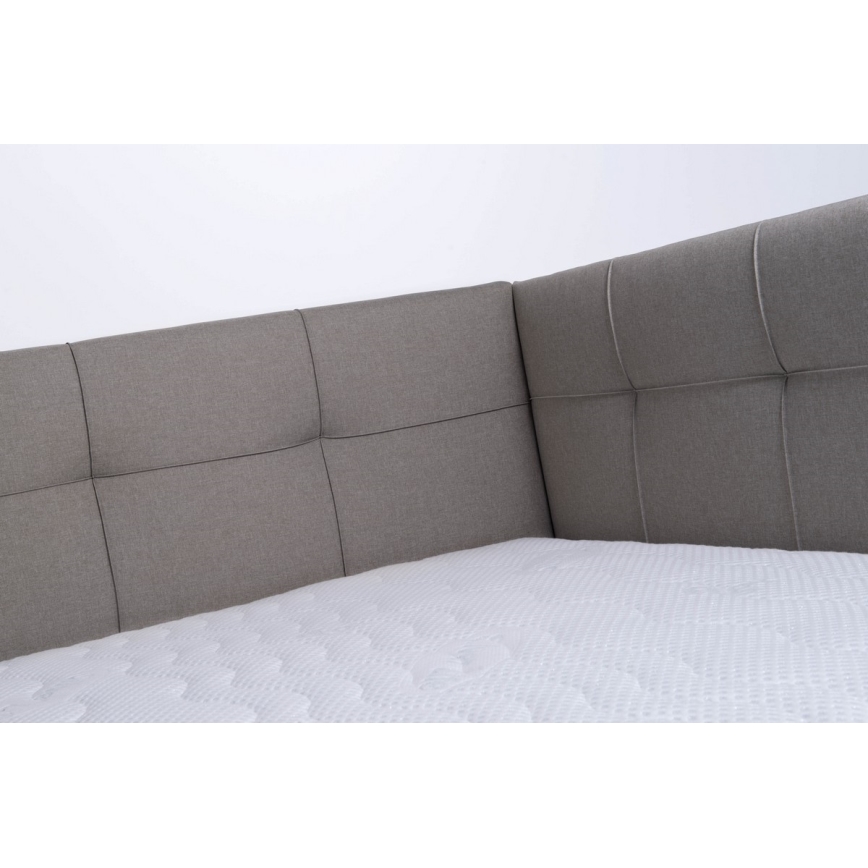 Łóżko tapicerowane z materacem i miejscem do przechowywania MARIA PETITE 120x200 cm taupe