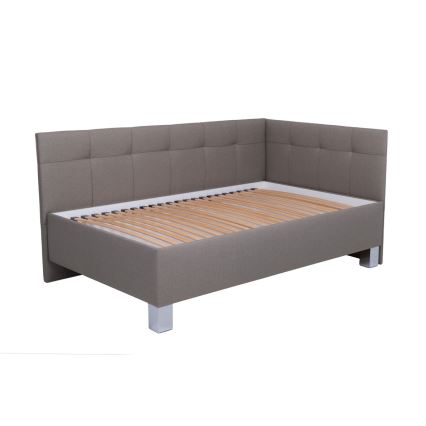 Łóżko tapicerowane z materacem i miejscem do przechowywania MARIA PETITE 120x200 cm taupe