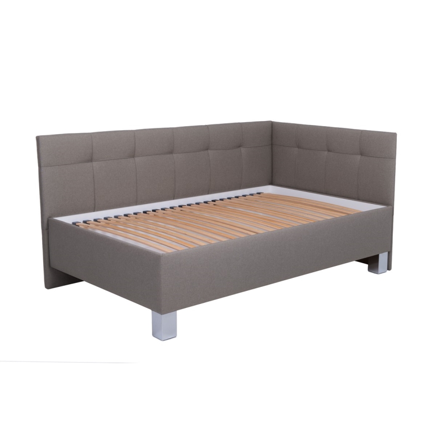 Łóżko tapicerowane z materacem i miejscem do przechowywania MARIA PETITE 120x200 cm taupe