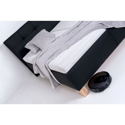 Łóżko tapicerowane z materacem i pojemnikiem na pościel MARIA 160x200 cm antracyt