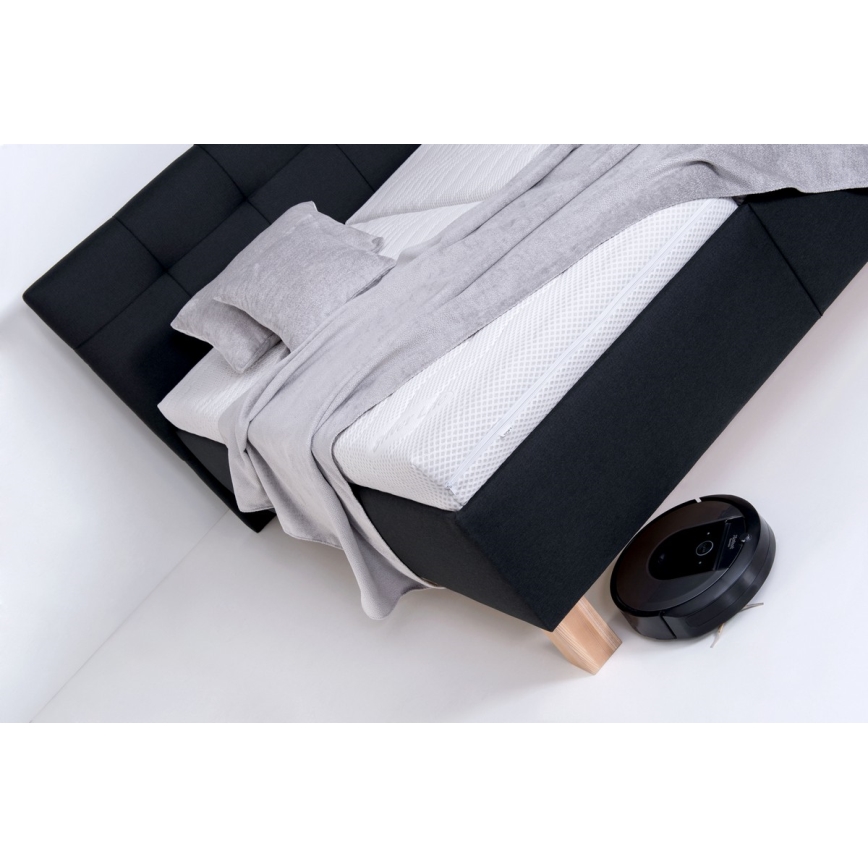 Łóżko tapicerowane z materacem i pojemnikiem na pościel MARIA 160x200 cm antracyt