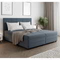 Łóżko tapicerowane z materacem sprężynowym i pojemnikiem na pościel ISABEL 180x200 szare