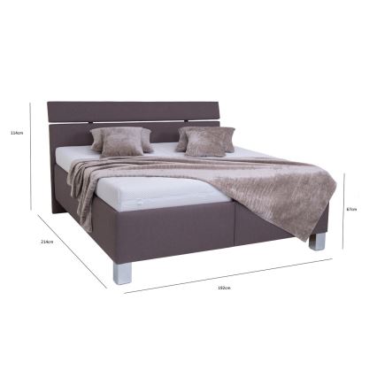 Łóżko tapicerowane z miejscem do przechowywania bez materaca ALIS 180x200 cm brązowe