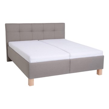 Łóżko tapicerowane z miejscem do przechowywania bez materaca MARIA 160x200 cm taupe