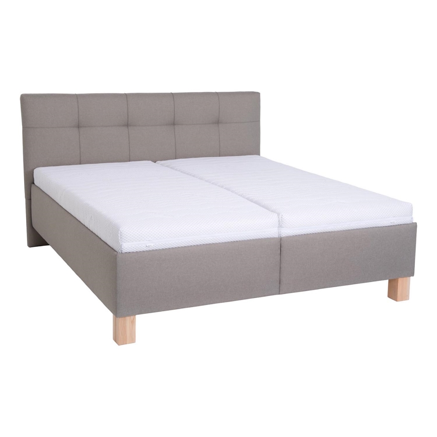 Łóżko tapicerowane z miejscem do przechowywania bez materaca MARIA 160x200 cm taupe