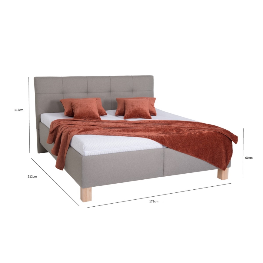 Łóżko tapicerowane z miejscem do przechowywania bez materaca MARIA 160x200 cm taupe