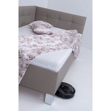 Łóżko tapicerowane z miejscem do przechowywania bez materaca MARIA PETITE 120x200 cm taupe
