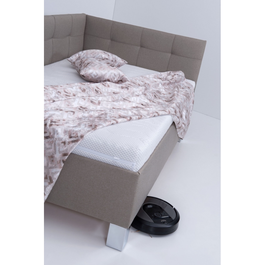 Łóżko tapicerowane z miejscem do przechowywania bez materaca MARIA PETITE 120x200 cm taupe