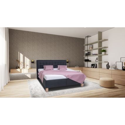 Łóżko tapicerowane z miejscem do przechowywania bez materaca VIOLET 160x200 cm antracyt