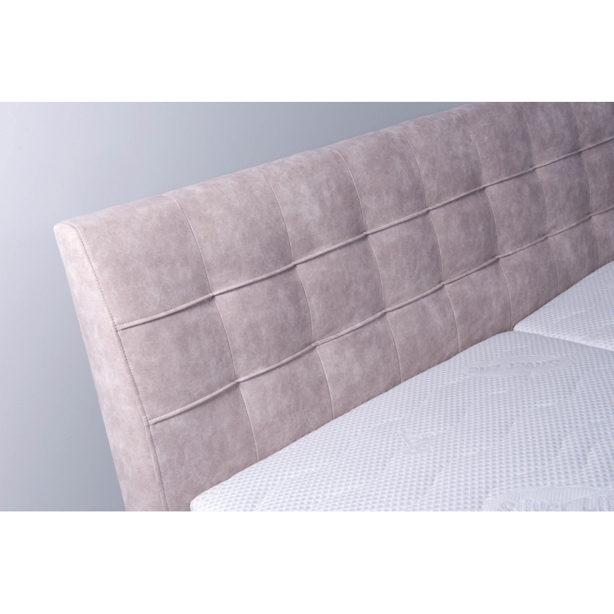Łóżko tapicerowane z miejscem do przechowywania bez materaca VIOLET 160x200 cm beżowy