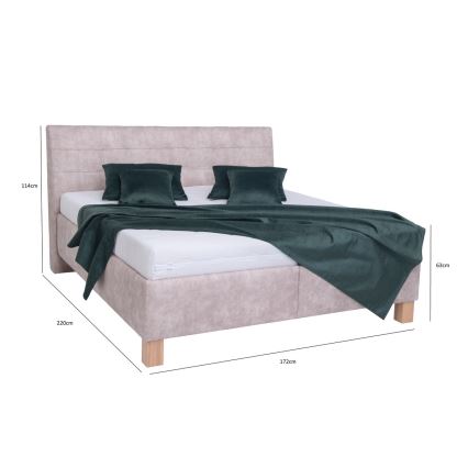 Łóżko tapicerowane z miejscem do przechowywania bez materaca VIOLET 160x200 cm beżowy
